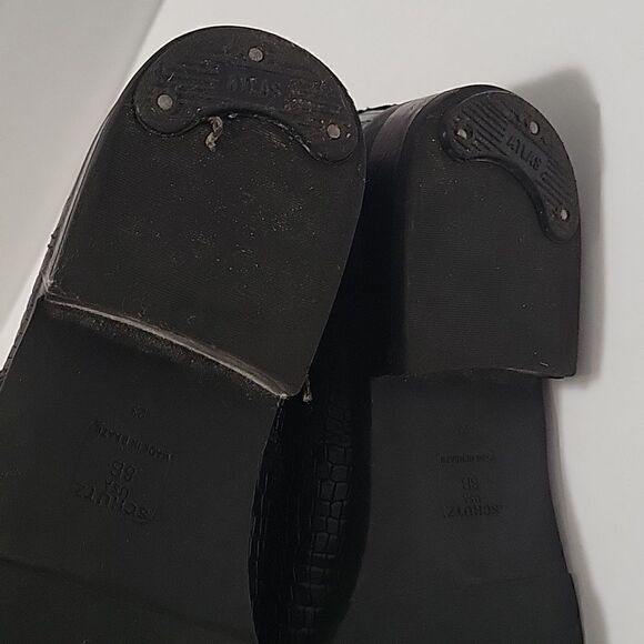 Schutz Croc Embossed Studded Lace Up Boots - Picture 9 of 16